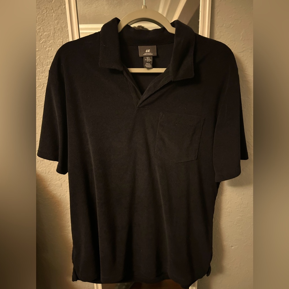 Black Terry polo by H&M Size Large